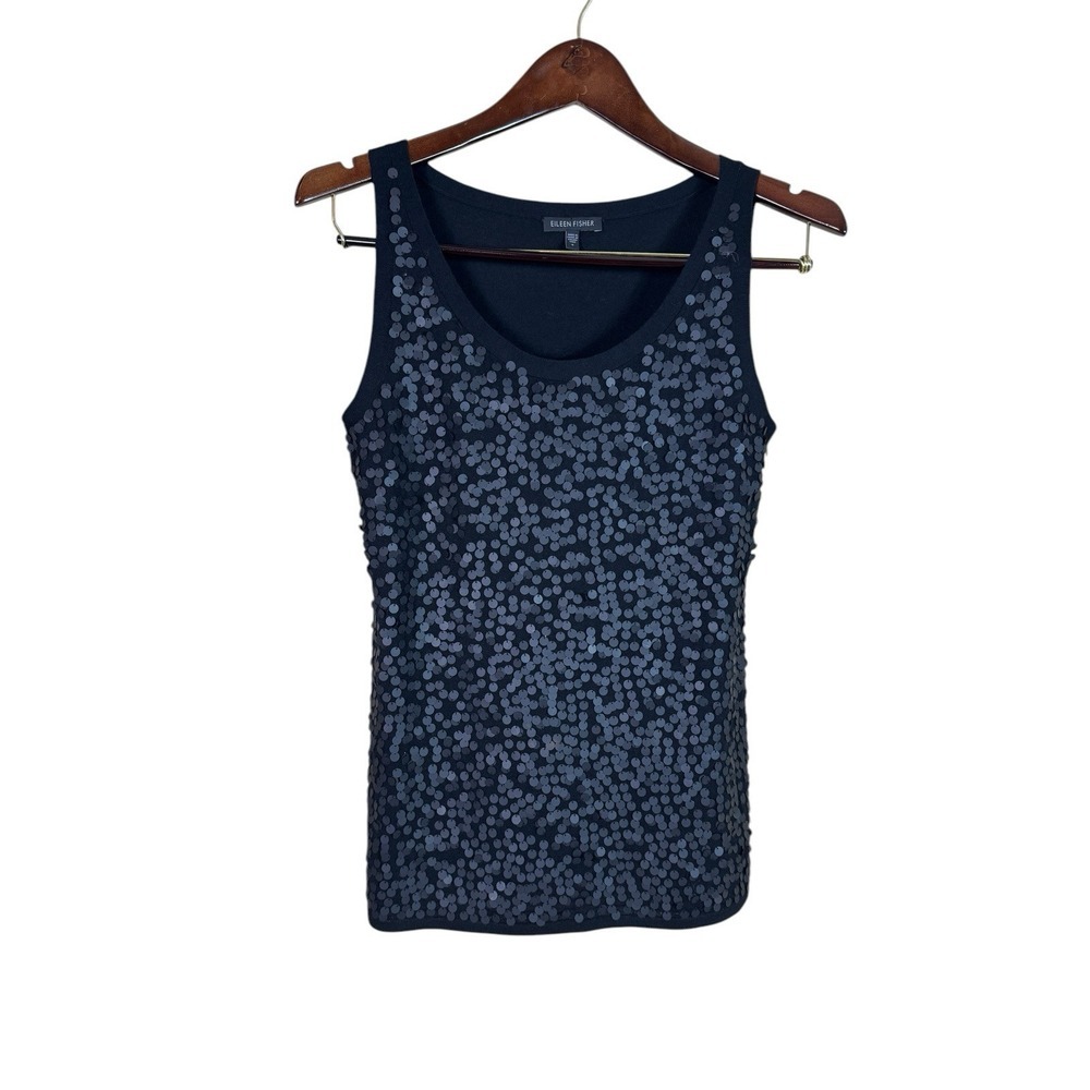 Eileen Fisher Italian Embelished‎ Fine Merino Wool Top Size Small